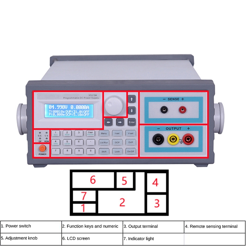 Linear Lab Power Supply Adjustable - مزود طاقة تيار مستمر قابل للبرمجة،