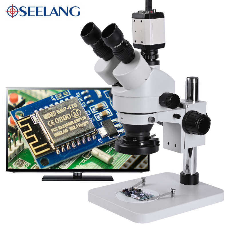 Stereo Trinocular Microscope Pcb - مجهر ستيريو صناعي 3.5-90X مع كاميرا