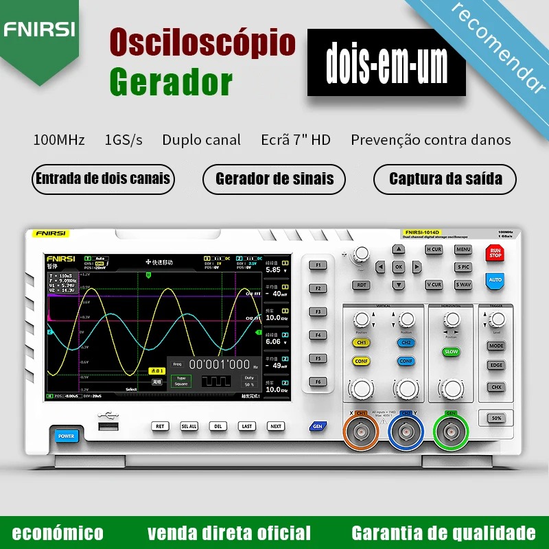 Digital Storage Oscilloscope 100Mhz - جهاز راسم الذبذبات الرقمي FNIRSI 1014D