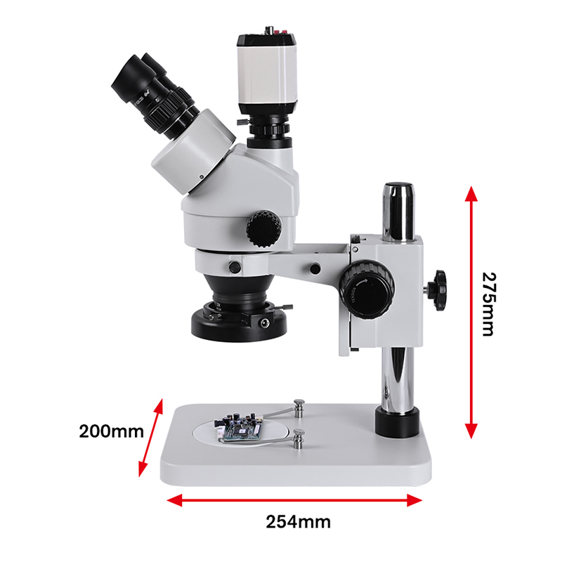 مجهر ستيريو صناعي 3.5-90X مع ك - مراجعة Stereo Trinocular Microscope Pcb وسعره