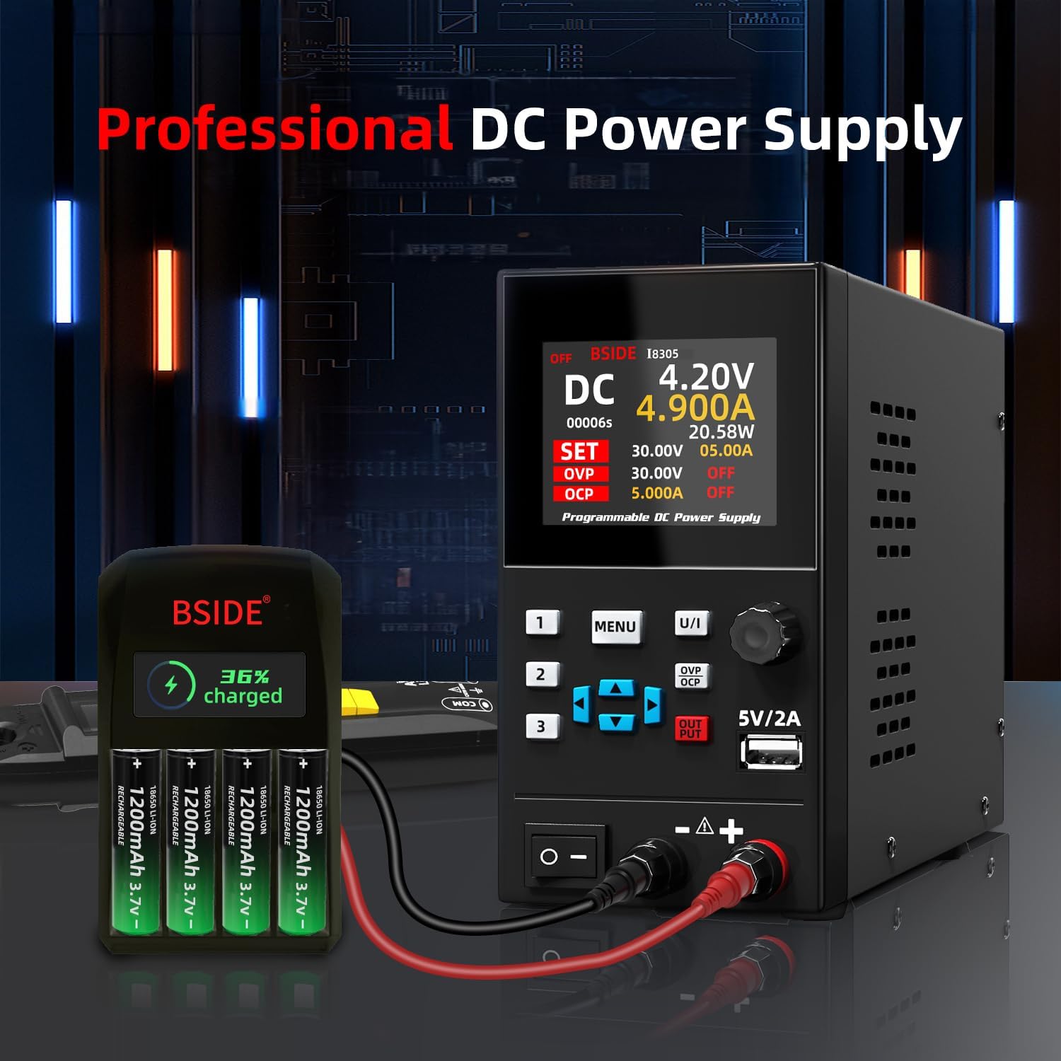 BSIDE تيار مستمر مختبر موفر طا - مراجعة Programmable Dc Power Supply 30V 10A وسعره