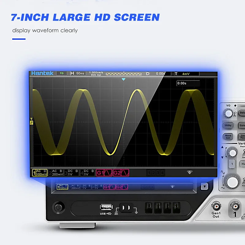 Hantek Dpo6104b راسم الذبذبات  - مراجعة Digital Storage Oscilloscope 100Mhz وسعره
